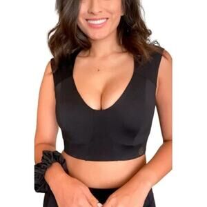 NWT Kinflyte Freedom Bra Midi Eco Jersey Support Back Posture Black XL